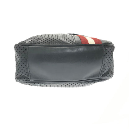 【中古品】【メンズ】 BALLY バリー LINE MESH SHOULDER BAG パンチングレザー メッシュ ショルダーバッグ ライン カバン 188-260802-hi-20-tagh カラー：ブラック 万代Net店
