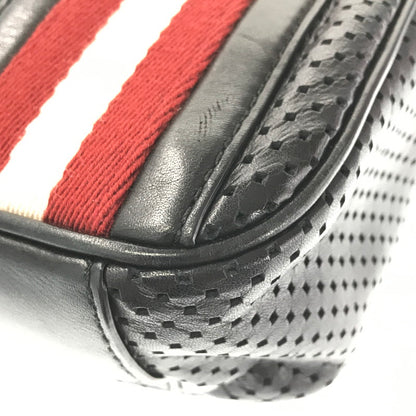 【中古品】【メンズ】 BALLY バリー LINE MESH SHOULDER BAG パンチングレザー メッシュ ショルダーバッグ ライン カバン 188-260802-hi-20-tagh カラー：ブラック 万代Net店