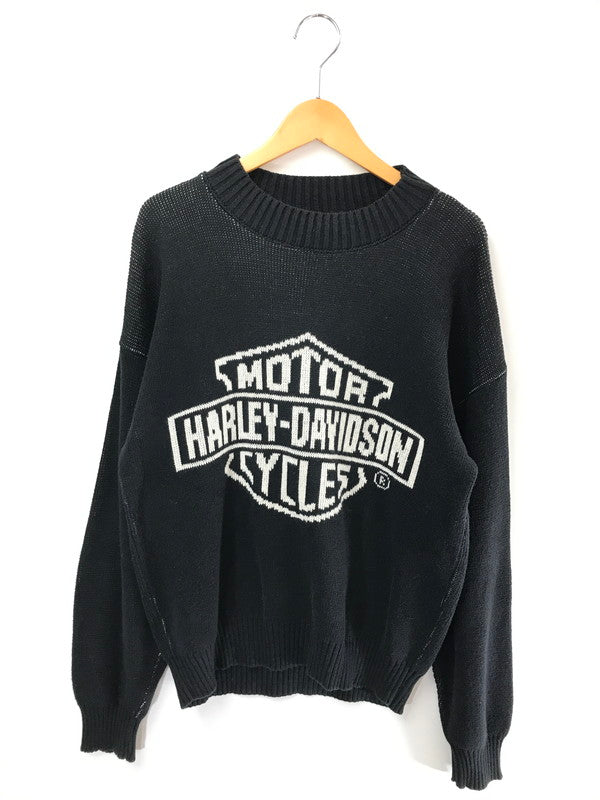 【中古品】【メンズ】 HARLEY-DAVIDSON ハーレーダビッドソン 90's LOGO KNIT SWEATER 90年代 ロゴ ニット セーター トップス USA製 146-260731-rt-09-tagh サイズ：M カラー：ブラック 万代Net店