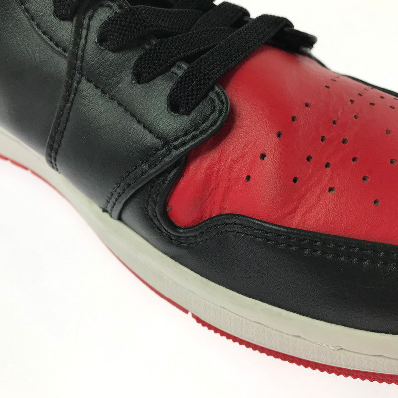 【中古品】【メンズ】 NIKE ナイキ AIR JORDAN 1 MID BRED TOE DQ8426-060 エアジョーダン ワン スニーカー 靴 160-260730-rt-12-tagh サイズ：28.5cm US10.5 カラー：BLACK/FIRE RED-WHITE 万代Net店