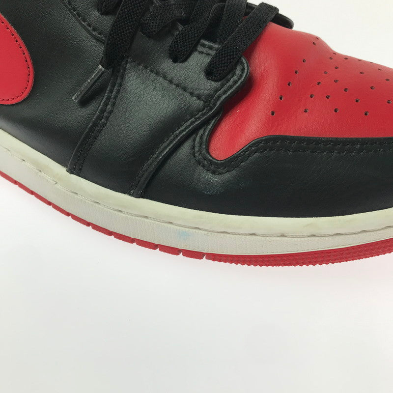 【中古品】【メンズ】 NIKE ナイキ AIR JORDAN 1 MID BRED TOE DQ8426-060 エアジョーダン ワン スニーカー 靴 160-260730-rt-12-tagh サイズ：28.5cm US10.5 カラー：BLACK/FIRE RED-WHITE 万代Net店