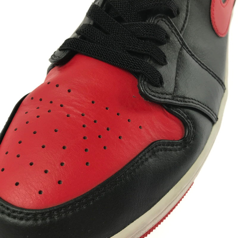 【中古品】【メンズ】 NIKE ナイキ AIR JORDAN 1 MID BRED TOE DQ8426-060 エアジョーダン ワン スニーカー 靴 160-260730-rt-12-tagh サイズ：28.5cm US10.5 カラー：BLACK/FIRE RED-WHITE 万代Net店