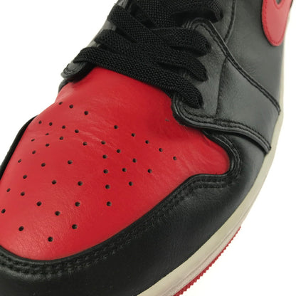 【中古品】【メンズ】 NIKE ナイキ AIR JORDAN 1 MID BRED TOE DQ8426-060 エアジョーダン ワン スニーカー 靴 160-260730-rt-12-tagh サイズ：28.5cm US10.5 カラー：BLACK/FIRE RED-WHITE 万代Net店