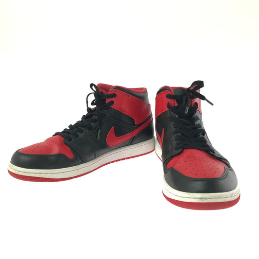 【中古品】【メンズ】 NIKE ナイキ AIR JORDAN 1 MID BRED TOE DQ8426-060 エアジョーダン ワン スニーカー 靴 160-260730-rt-12-tagh サイズ：28.5cm US10.5 カラー：BLACK/FIRE RED-WHITE 万代Net店