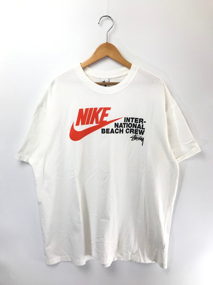 【中古品】【メンズ】 NIKE ナイキ × STUSSY ステューシー BEACH CREW T-SHIRT WHITE ビーチ クルー Tシャツ トップス 142-260801-rt-13-tagh サイズ：XL カラー：ホワイト 万代Net店