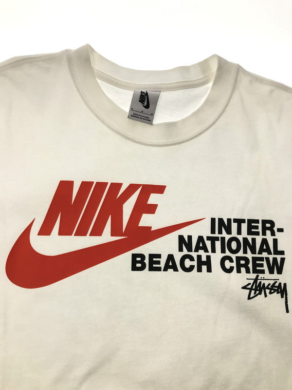 【中古品】【メンズ】 NIKE ナイキ × STUSSY ステューシー BEACH CREW T-SHIRT WHITE ビーチ クルー Tシャツ トップス 142-260801-rt-13-tagh サイズ：XL カラー：ホワイト 万代Net店