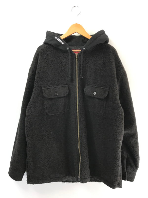 【中古品】【メンズ】 SUPREME シュプリーム 23AW FLEECE ZIP UP HOODED SHIRT フリース ジップアップフーデッドシャツ パーカー トップス 149-260809-hi-02-tagh サイズ：XL カラー：ブラック 万代Net店