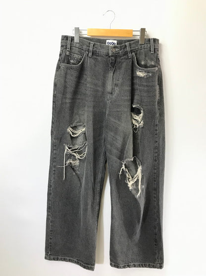 【中古品】【メンズ】 9090 ナインティナインティ KING LOGO BUGGY DENIM PANTS NN1270 キング ロゴ バギー デニム パンツ ジーンズ ボトムス 153-260801-rt-24-tagh サイズ：L カラー：ブラック 万代Net店