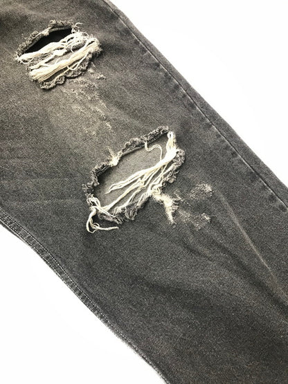 【中古品】【メンズ】 9090 ナインティナインティ KING LOGO BUGGY DENIM PANTS NN1270 キング ロゴ バギー デニム パンツ ジーンズ ボトムス 153-260801-rt-24-tagh サイズ：L カラー：ブラック 万代Net店