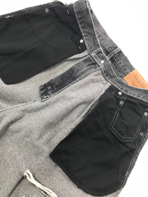 【中古品】【メンズ】 9090 ナインティナインティ KING LOGO BUGGY DENIM PANTS NN1270 キング ロゴ バギー デニム パンツ ジーンズ ボトムス 153-260801-rt-24-tagh サイズ：L カラー：ブラック 万代Net店