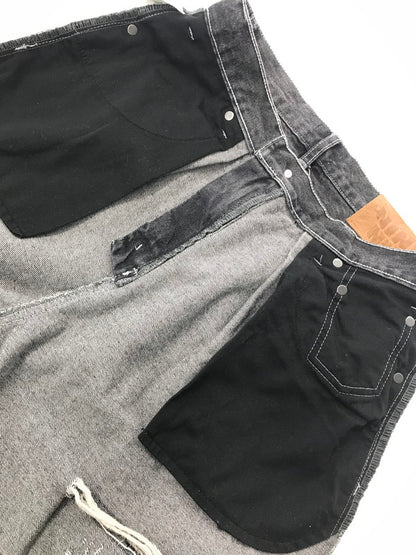 【中古品】【メンズ】 9090 ナインティナインティ KING LOGO BUGGY DENIM PANTS NN1270 キング ロゴ バギー デニム パンツ ジーンズ ボトムス 153-260801-rt-24-tagh サイズ：L カラー：ブラック 万代Net店