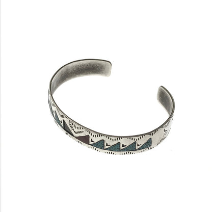 【中古品】【メンズ】 NAVAJO ナバホ RAYMOND BEGAY RAY B STERLING CHIP INLAY BANGLE レイモンド ビゲイ スターリングシルバー チップインレイ バングル アクセサリー 191-260809-rt-20-tagh カラー：シルバー 万代Net店