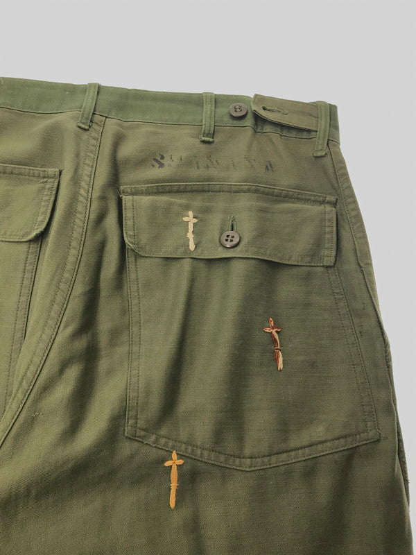 【現状渡し品】【メンズ】 SHANANA MIL シャナナ ミル U.S.ARMY UTILITY BAKER PANTS OLIVE アメリカ軍 ユーティリティ ベイカー パンツ ボトムス 156-260801-rt-23-tagh サイズ：不明 下記参照 カラー：オリーブ 万代Net店