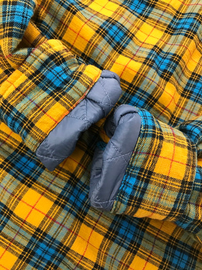 【中古品】【メンズ】 DIESEL ディーゼル DENIM SWITCHING CHECK SHIRT JACKET 0QCAR デニム スイッチング チェック シャツ ジャケット ライトアウター 141-260801-rt-15-tagh サイズ：S カラー：ブルー/イエロー 万代Net店