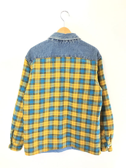 【中古品】【メンズ】 DIESEL ディーゼル DENIM SWITCHING CHECK SHIRT JACKET 0QCAR デニム スイッチング チェック シャツ ジャケット ライトアウター 141-260801-rt-15-tagh サイズ：S カラー：ブルー/イエロー 万代Net店