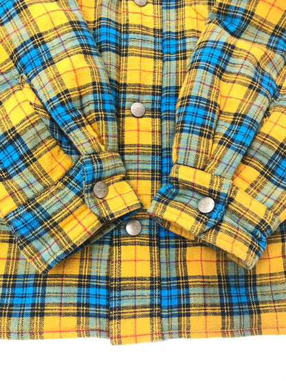 【中古品】【メンズ】 DIESEL ディーゼル DENIM SWITCHING CHECK SHIRT JACKET 0QCAR デニム スイッチング チェック シャツ ジャケット ライトアウター 141-260801-rt-15-tagh サイズ：S カラー：ブルー/イエロー 万代Net店