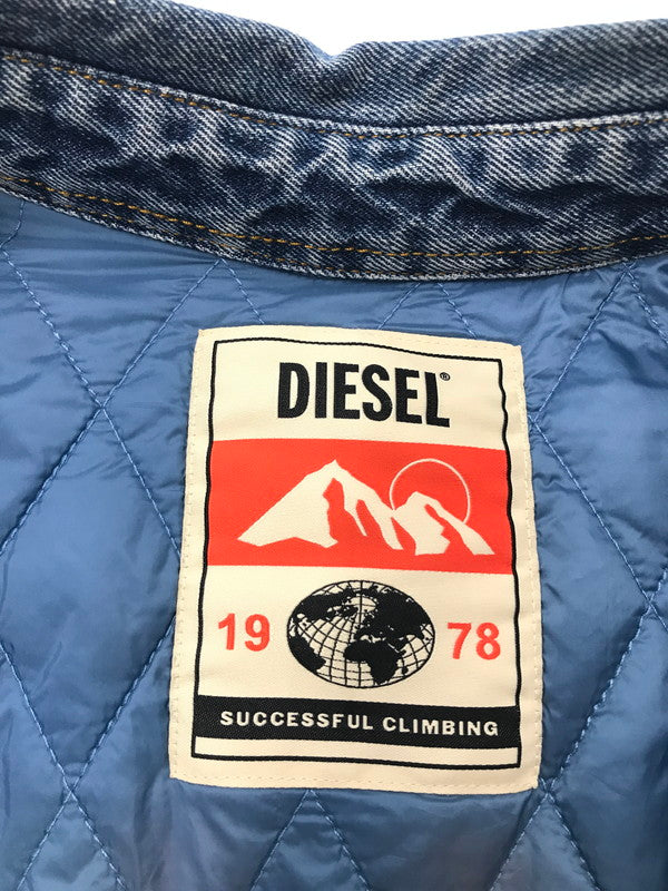 【中古品】【メンズ】 DIESEL ディーゼル DENIM SWITCHING CHECK SHIRT JACKET 0QCAR デニム スイッチング チェック シャツ ジャケット ライトアウター 141-260801-rt-15-tagh サイズ：S カラー：ブルー/イエロー 万代Net店