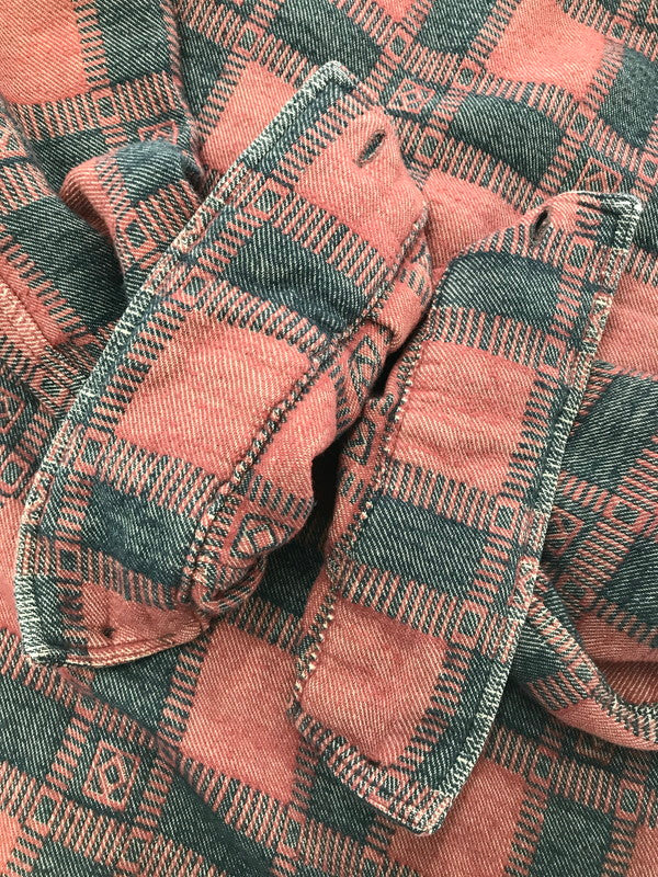 【中古品】【メンズ】 RRL ダブルアールエル PLAID JACQUARD WORK SHIRT 782841003001 ジャガード ワーク シャツ トップス 145-260801-rt-17-tagh サイズ：XS カラー：レッド/ブラック 万代Net店