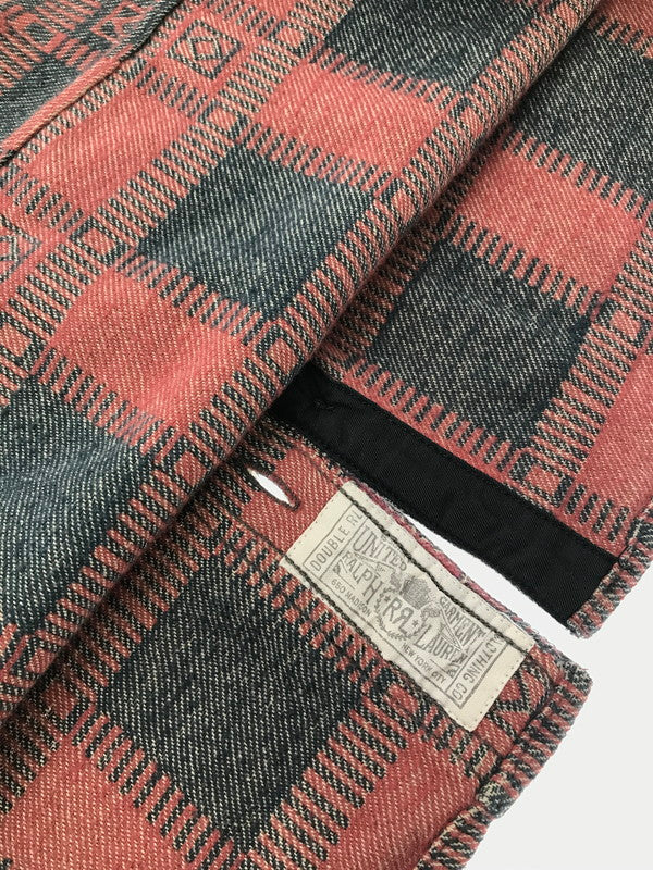 【中古品】【メンズ】 RRL ダブルアールエル PLAID JACQUARD WORK SHIRT 782841003001 ジャガード ワーク シャツ トップス 145-260801-rt-17-tagh サイズ：XS カラー：レッド/ブラック 万代Net店