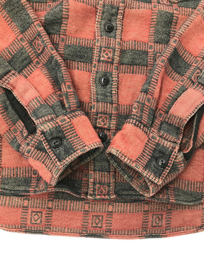 【中古品】【メンズ】 RRL ダブルアールエル PLAID JACQUARD WORK SHIRT 782841003001 ジャガード ワーク シャツ トップス 145-260801-rt-17-tagh サイズ：XS カラー：レッド/ブラック 万代Net店