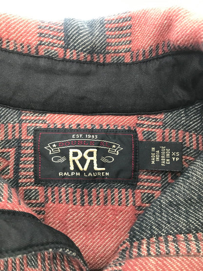 【中古品】【メンズ】 RRL ダブルアールエル PLAID JACQUARD WORK SHIRT 782841003001 ジャガード ワーク シャツ トップス 145-260801-rt-17-tagh サイズ：XS カラー：レッド/ブラック 万代Net店