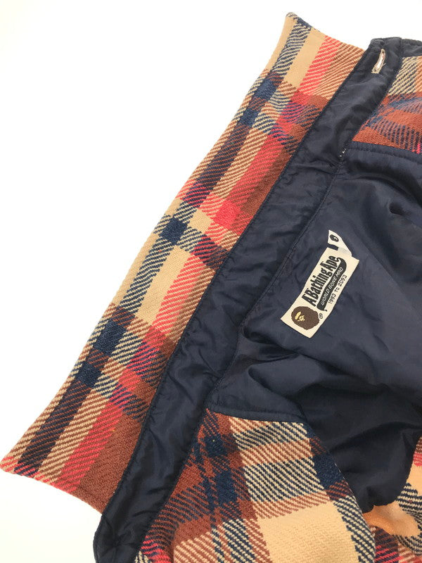 【中古品】【メンズ】 A BATHING APE ア ベイシング エイプ ELBOW PATCH FLANNEL SHIRT 1870-131-064 エルボー パッチ フランネル シャツ トップス 142-260801-rt-16-tagh サイズ：L カラー：レッド 万代Net店