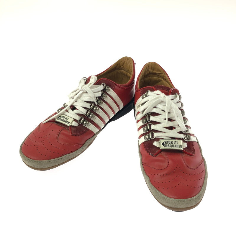 【中古品】【メンズ】 DSQUARED2 LOW CUT SNEAKER ローカット スニーカー シューズ 靴 163-260803-ki-16-tagh サイズ：41 カラー：レッド 万代Net店