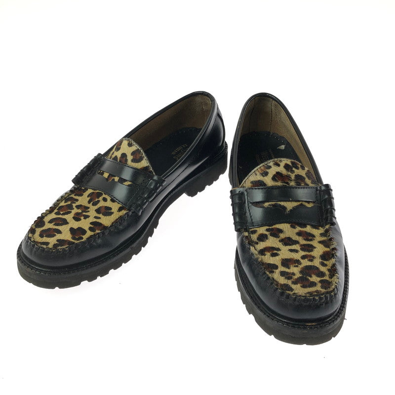 【中古品】【メンズ】 G.H.BASS&CO. WEEJUNS BLACK&LEOPARD RUG SOLE LOAFERS BA91509002 ウィージャンズ ブラックアンドレオパード ラグソールローファー 靴 164-260803-ki-19-tagh サイズ：US8.5 万代Net店