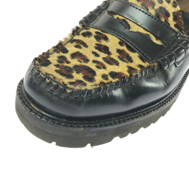 【中古品】【メンズ】 G.H.BASS&CO. WEEJUNS BLACK&LEOPARD RUG SOLE LOAFERS BA91509002 ウィージャンズ ブラックアンドレオパード ラグソールローファー 靴 164-260803-ki-19-tagh サイズ：US8.5 万代Net店