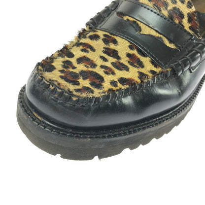 【中古品】【メンズ】 G.H.BASS&CO. WEEJUNS BLACK&LEOPARD RUG SOLE LOAFERS BA91509002 ウィージャンズ ブラックアンドレオパード ラグソールローファー 靴 164-260803-ki-19-tagh サイズ：US8.5 万代Net店