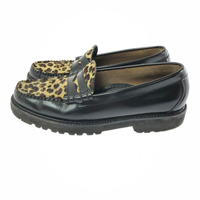 【中古品】【メンズ】 G.H.BASS&CO. WEEJUNS BLACK&LEOPARD RUG SOLE LOAFERS BA91509002 ウィージャンズ ブラックアンドレオパード ラグソールローファー 靴 164-260803-ki-19-tagh サイズ：US8.5 万代Net店