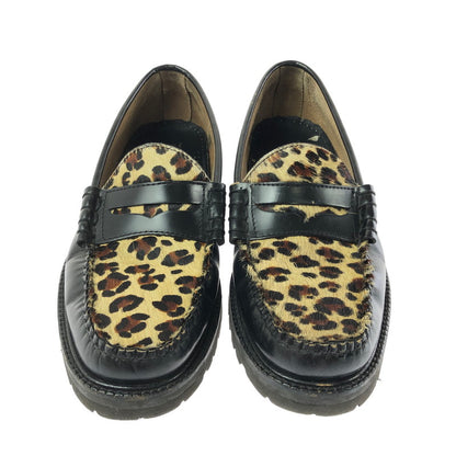 【中古品】【メンズ】 G.H.BASS&CO. WEEJUNS BLACK&LEOPARD RUG SOLE LOAFERS BA91509002 ウィージャンズ ブラックアンドレオパード ラグソールローファー 靴 164-260803-ki-19-tagh サイズ：US8.5 万代Net店
