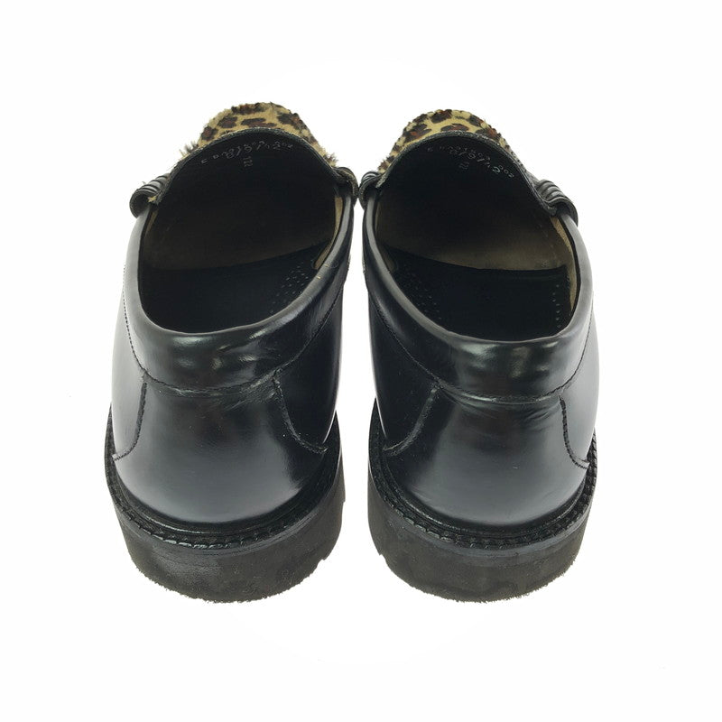 【中古品】【メンズ】 G.H.BASS&CO. WEEJUNS BLACK&LEOPARD RUG SOLE LOAFERS BA91509002 ウィージャンズ ブラックアンドレオパード ラグソールローファー 靴 164-260803-ki-19-tagh サイズ：US8.5 万代Net店