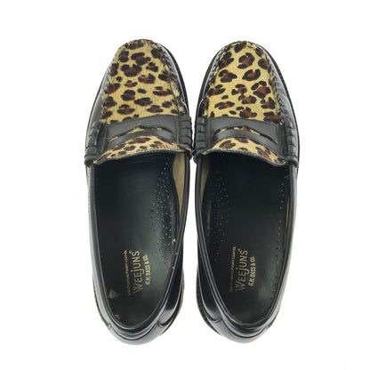 【中古品】【メンズ】 G.H.BASS&CO. WEEJUNS BLACK&LEOPARD RUG SOLE LOAFERS BA91509002 ウィージャンズ ブラックアンドレオパード ラグソールローファー 靴 164-260803-ki-19-tagh サイズ：US8.5 万代Net店