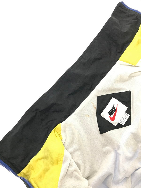 【現状渡し品】【メンズ】 NIKE 90S 白タグ 3-TONE NYLON JACKET 90年代 スリートーン ナイロン ジャケット アウター 146-260803-ki-10-tagh サイズ：L カラー：ブルー/イエロー/ブラック 万代Net店
