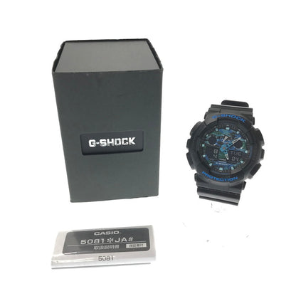 【中古品】【メンズ】 G-SHOCK ジーショック GA100CB-1AJF GA-100SERIES ANALOG-DIGITAL WATCH アナログデジタル クォーツ 腕時計 GA100CB-1AJF 196-260806-su-03-tagh カラー：ブラック 万代Net店
