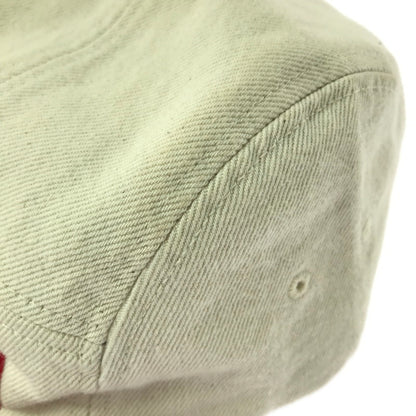 【中古品】【メンズ】 SUPREME シュプリーム 15AW DENIM LEATHER VISOR CAMP CAP NATURAL BROWN デニム レザー バイザー キャンプキャップ ナチュラルブラウン 帽子 185-260809-hi-09-tagh サイズ：F カラー：アイボリー/ブラウン 万代Net店