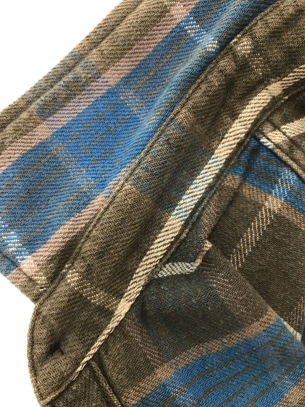【中古品】【メンズ】 TENDERLOIN テンダーロイン L/S CHECK SHIRT BLUE ロングスリーブ チェック シャツ 長袖 シャツ トップス 145-260805-rt-17-tagh サイズ：XS カラー：ブルー 万代Net店