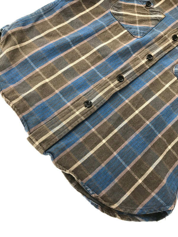 【中古品】【メンズ】 TENDERLOIN テンダーロイン L/S CHECK SHIRT BLUE ロングスリーブ チェック シャツ 長袖 シャツ トップス 145-260805-rt-17-tagh サイズ：XS カラー：ブルー 万代Net店