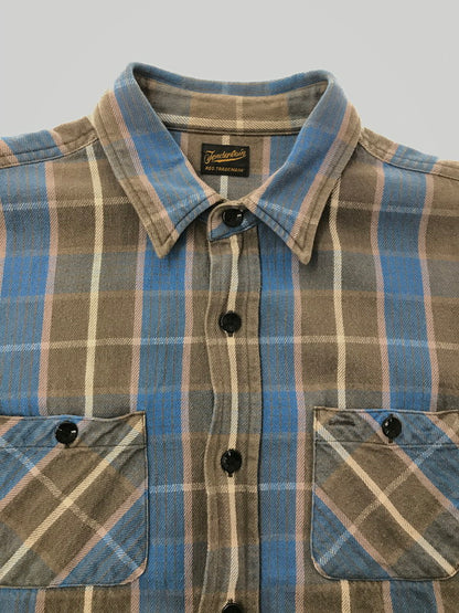 【中古品】【メンズ】 TENDERLOIN テンダーロイン L/S CHECK SHIRT BLUE ロングスリーブ チェック シャツ 長袖 シャツ トップス 145-260805-rt-17-tagh サイズ：XS カラー：ブルー 万代Net店