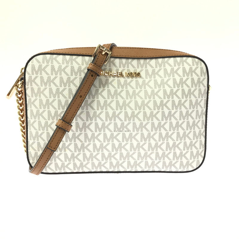 【中古品】【メンズ】 MICHAEL KORS マイケルコース JET SET ITEM LG EW CROSSBODY BAG WHITE クロスボディーバッグ 180-260806-su-08-tagh カラー：ホワイト/ブラウン 万代Net店