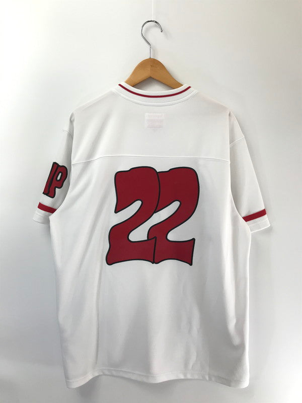 【中古品】【メンズ】 SUPREME シュプリーム × MITCHELL&NESS ミッチェルアンドネス 22AW FOOTBALL JERSEY WHITE フットボール ジャージ トップス コラボ 149-260808-rt-04-tagh サイズ：L カラー：ほうぃあと 万代Net店