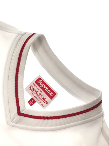 【中古品】【メンズ】 SUPREME シュプリーム × MITCHELL&NESS ミッチェルアンドネス 22AW FOOTBALL JERSEY WHITE フットボール ジャージ トップス コラボ 149-260808-rt-04-tagh サイズ：L カラー：ほうぃあと 万代Net店