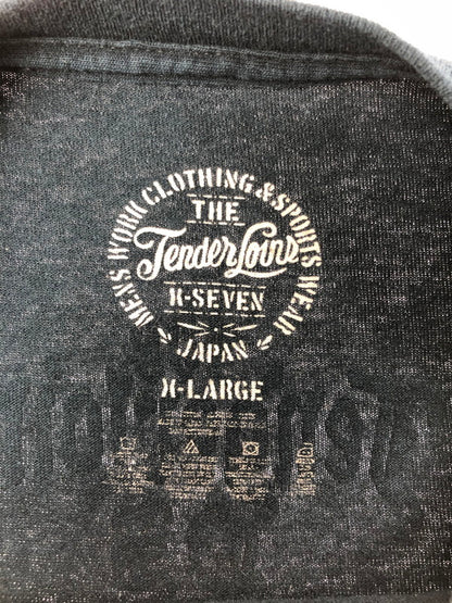 【中古品】【メンズ】 TENDERLOIN テンダーロイン LOGO T-SHIRT NAVY ロゴプリント クルーネック半袖カットソー ストリート 142-260822-su-05-tagh サイズ：XL カラー：ネイビー 万代Net店