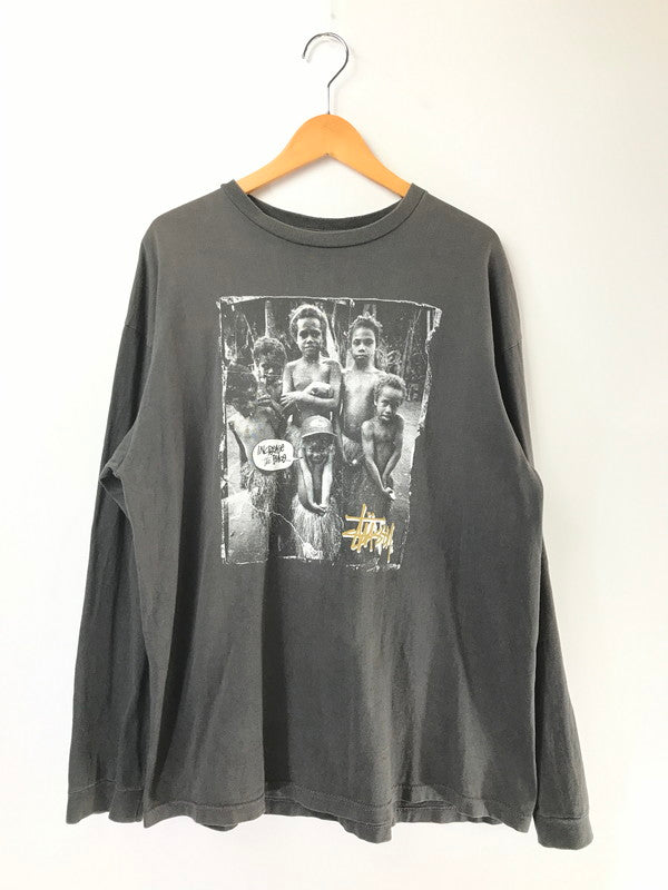 【中古品】【メンズ】 OLD STUSSY オールド ステューシー 90's INCREASE THE PEACE PHOTO T-SHIRT 半袖Tシャツ トップス メキシコ製 紺タグ 142-260805-rt-14-tagh サイズ：XL カラー：ブラック 万代Net店