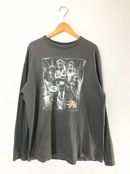 【中古品】【メンズ】 OLD STUSSY オールド ステューシー 90's INCREASE THE PEACE PHOTO T-SHIRT 半袖Tシャツ トップス メキシコ製 紺タグ 142-260805-rt-14-tagh サイズ：XL カラー：ブラック 万代Net店
