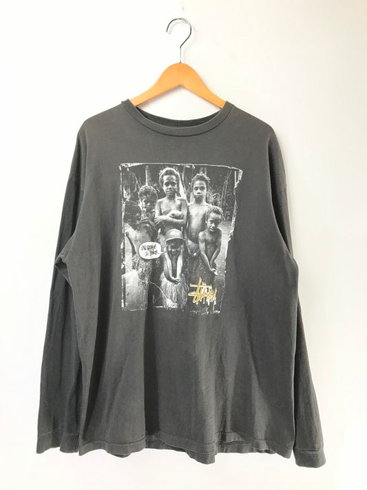 【中古品】【メンズ】 OLD STUSSY オールド ステューシー 90's INCREASE THE PEACE PHOTO T-SHIRT 半袖Tシャツ トップス メキシコ製 紺タグ 142-260805-rt-14-tagh サイズ：XL カラー：ブラック 万代Net店