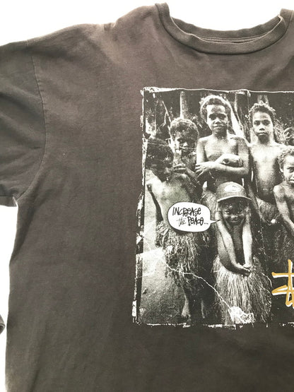 【中古品】【メンズ】 OLD STUSSY オールド ステューシー 90's INCREASE THE PEACE PHOTO T-SHIRT 半袖Tシャツ トップス メキシコ製 紺タグ 142-260805-rt-14-tagh サイズ：XL カラー：ブラック 万代Net店