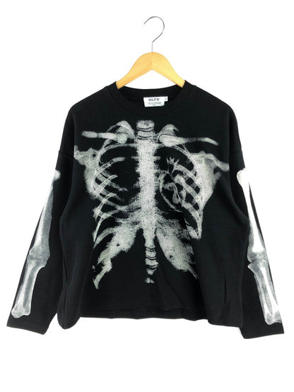 【中古品】【メンズ】 GLFS ジー エル エフ エス BONE PRINT THERMAL CUT AND SEW ボーンプリント サーマル ロングスリーブ Tシャツ トップス 142-260805-rt-02-tagh サイズ：M カラー：ブラック 万代Net店