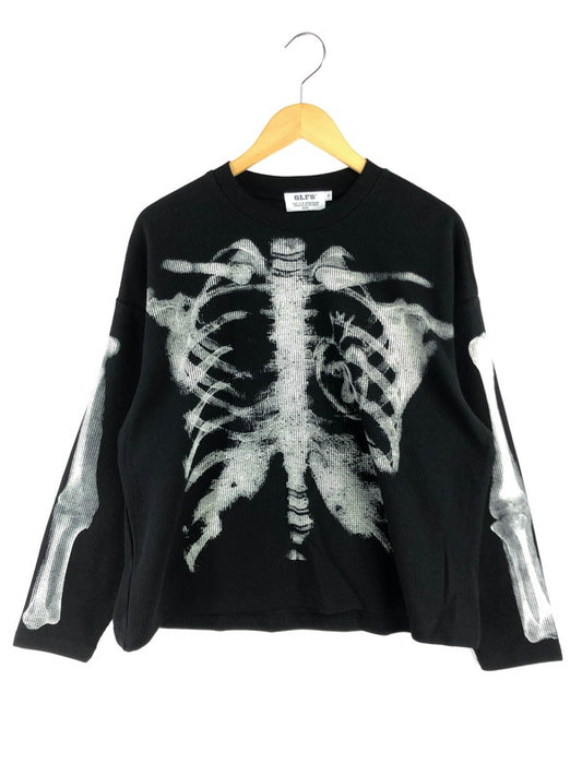 【中古品】【メンズ】 GLFS ジー エル エフ エス BONE PRINT THERMAL CUT AND SEW ボーンプリント サーマル ロングスリーブ Tシャツ トップス 142-260805-rt-02-tagh サイズ：M カラー：ブラック 万代Net店